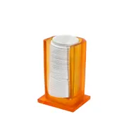 Steelite KMK1008TG Lid Dispenser Stand, 4.5" L x 4.5" W x 8" H, Carved Tangerine Resin - 6/Case 1 image