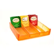 Steelite KMK1013TG 3 Sec Cond. Holder, 8-1/2" L x 9" W x 2-1/2" H, Tangerine Orange Resin - 2/Case 1 image