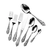 Steelite WL6806FST - Salad Fork, 7" Pierced Plumes, 18/10 Stainless, Fieldstone Finish - 1 Dozen 2 image
