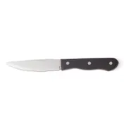 Steelite WL880528 - 10" Steak Knife, 5" Steel Blade, Black Plastic Handle, Tang, Stamped - 1 Dozen 1 image