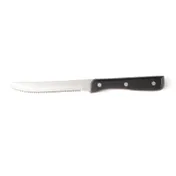 Steelite WL980527 Steak Knife - 9 3/8" Length, 5" Stainless Steel Blade, Black Handle - 1 Dozen 1 image