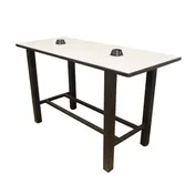 Plymold 30096TPDH42 30x96 Rectangular Bar Height Table, Laminate Top, Steel H Frame 2 image