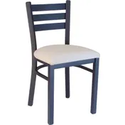 Plymold 6711PS Indoor Restaurant Side Chair, Ladderback, Upholstered Fabric Seat, Metal Powdercoated Frame 1 image