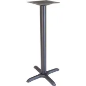 Plymold 7163242 Bar Height X-Style Table Base, 22x22, 3 Dia Column, Onyx Black Powdercoat, Stamped Steel 1 image