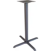 Plymold 7163442 Bar Height X-Style Table Base, 30x30, 3 Dia Column, Onyx Black Powdercoat 1 image