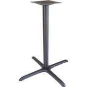 Plymold 7163542 Bar Height X-Style Restaurant Table Base, 36x36, 4in Column, Onyx Black Powdercoat, Stamped Steel 1 image