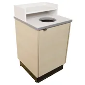 Plymold 80111BWQS - 35 Gal Trash Can, 24"x24"x48" Laminate, Drop Top with 8" Opening, Magnetic Door 1 image