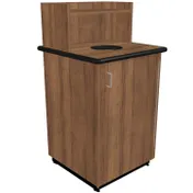 Plymold 80111DE Decorative Trash Can, 35 Gal, 24"x24"x48" Drop-Top, 8" Lid, Laminate, Metal Base 1 image