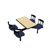 Plymold CEIS004DECO Cebra Cluster Unit, 44"W x 66.25"D, Laminate Top, Composite Seat, Onyx Finish 1 image