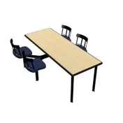 Plymold CEIS004DECOADA Cebra Cluster Unit, 80"W x 66.25"D, Island Style, Composite Seat, Laminate Top, ADA Compliant 1 image