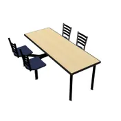 Plymold CEIS004DEENADA Cebra Cluster Unit, 80"W x 66.25"D, Island Style, Laminate Top, Onyx Finish, ADA 1 image