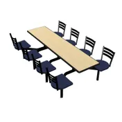 Plymold CEIS008DEQU Cebra Cluster Unit, 96x66.25, 8 Quest Chairs, Laminate Top, Onyx Finish 1 image