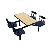 Plymold CEWL004DECO Cebra Cluster Unit, 47"W x 66.25"D, Wall Style, Composite Seat, Laminate Top 1 image