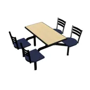 Plymold CEWL004DEQU Cebra Cluster Unit, 47"W x 66.25"D, Wall Style, Composite Seat, Laminate Top 1 image