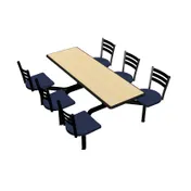 Plymold CEWL006DEQU Cebra Cluster Unit, 76"W x 66.25"D, Wall Style, Laminate Top, Onyx Finish, 6 Quest Chairs Set 1 image