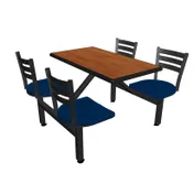 Plymold JURE004DECO Jupiter Cluster Unit, 44"W x 53"D, Rectangular Island Style, Includes 4 Country Swivel Chairs and 24" x 44" Laminate Table Top 1 image