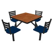 Plymold JUSQ004DECO Jupiter Cluster Unit, 60W x 70.75D, Onyx Finish, Laminate Top, 4 Country Chairheads, Free Standing 1 image
