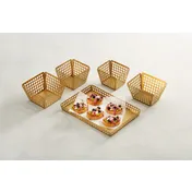 American Metalcraft LPLTG10 - Rectangular 10" x 7" x 1" Stainless Steel Platter In Gold Finish 2 image