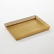 American Metalcraft LPLTG10 - Rectangular 10" x 7" x 1" Stainless Steel Platter In Gold Finish 1 image