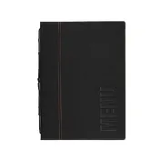 American Metalcraft MCTRLSBL Menu Cover - Black 10" x 13" Leather with Securit Trendy Sewn Design 1 image