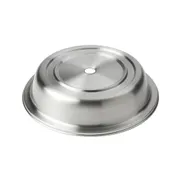 American Metalcraft PC1175R Plate Cover, Round 11-5/8"-11-3/4" Steel Finish, Silver Foot with Finger Hole 1 image