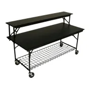 Forbes Industries LS3072-MBR-### Classic Series Mobile Buffet Table, 30" x 72" x 43"H, Black Laminate Top 1 image