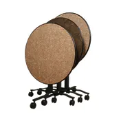 Forbes Industries PBLFT36RDEB####-RA##C3 Rollers Portable Round Folding Table, 36" Dia. x 32"-42" Adjustable Height 1 image