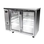 SABA SBB-24-48GSS Back Bar Cooler - 48.9" W x 24" D, 2 Glass Doors, 33-38°F, R134a, Side, 1/3 HP, 115V 2 image