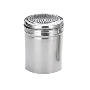 TableCraft Products 159 Dredge Shaker, 10-11 Oz, 2-13/16" Dia x 3-7/10" H, Steel, Metal Lid 1 image