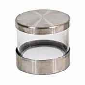 Cal-Mil 1851-5LID - 5-1/4" Round Glass Jar Lid, Stainless Steel, Silver, Silicone Lining 1 image