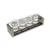Cal-Mil 22011-110 Taster Caddy, 4" x 13-1/2" x 3" H, Chalkboard Front, Metal Frame, Beer/Wine Tray 2 image