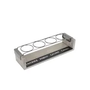 Cal-Mil 22011-110 Taster Caddy, 4" x 13-1/2" x 3" H, Chalkboard Front, Metal Frame, Beer/Wine Tray 1 image