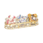 Cal-Mil 22918-5-116 3 Jar Display, 16.5"W X 6"D X 5.75"H, Includes (3) Oval Glass Jars 32 Oz., Plated Metal 3 image