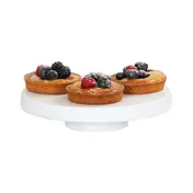 Cal-Mil 23755-122-15 Pedestal Stand, White Melamine, 12.25" Dia x 2.25" H, Dishwasher-Safe 3 image