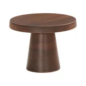 Cal-Mil 23755-127-78 Pedestal Stand, 12.25" Dia x 7.25" H, Melamine Walnut, Brown, Dishwasher-Safe 1 image