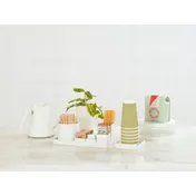 Cal-Mil 23826-15 Juno Condiment Holder, 9"W X 2.25"D X 1"H, White Powder-Coated Metal 3 image