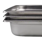 Browne USA 22124 7-Qt Steam Table Pan, 12-3/4" L x 10-3/8" W x 4" D, SS 22G, Anti-Jam, NSF 1 image