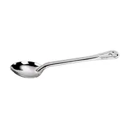 Browne USA 2750 - Serving Spoon, 11" Stainless Steel, Grooved Handle, Rib, 1.5 mm Thick 1 image