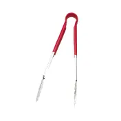 Browne USA 5512RD Utility Tongs - 12-13" Stainless Steel with Red PVC Handle, 1.0 mm, Red 1 image