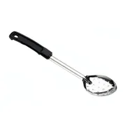 Browne USA 572332 - 13" Perforated Serving Spoon Stainless Steel Black PP Handle Hanging Hole 1 image