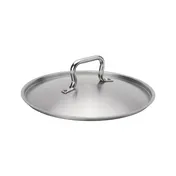 Browne USA 5734128 11" Domed Stainless Steel Sauce Pan Lid, Self-Basting, Riveted Loop Handle 1 image