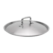 Browne USA 5734140 Lid, 15-7/10" Stainless Steel Cover, Rivet Loop Handle, Fits 5733940/5734019 1 image