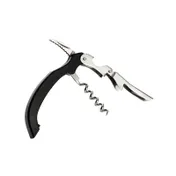 Browne USA 574075 Waiter Corkscrew 4-1/2" Double-Hinged Stainless Steel Black Handle - 1-Step Opening 1 image