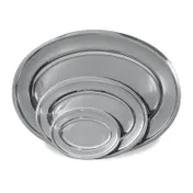 Browne USA 574183 Oval Stainless Steel Platter, 16" x 10.75", Rolled Edge, Dishwasher Safe 1 image