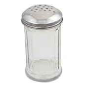 Browne USA 575181 Cheese Shaker, 12 oz, 3" Dia x 5-3/5" H, Clear Plastic, Perforated Top, 1 Dozen 1 image