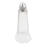 Browne USA 575182 Salt & Pepper Shaker, 1 Oz, 4-1/2" H x 2" W Tower, Glass, Chrome-Plated Top - 1 Dozen 1 image