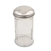 Browne USA 575187 Sugar Pourer, 12 Oz, 3" Dia x 6" H, Glass/Stainless Steel Top, Spout - Dozen 1 image