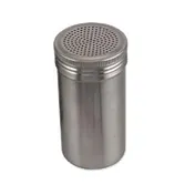Browne USA 575673 Dredge Shaker, 16 Oz, 2-3/4" Dia x 5-1/2" H, Stainless Steel, Perforated Top, Lid 1 image