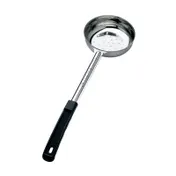 Browne USA 5757281 Portion Control Spoon - 8 Oz Perforated Steel, Black Plastic Handle 1 image