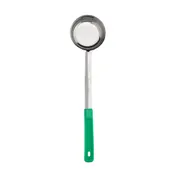 Browne USA 5757440 Portion Control Spoon - 4 oz Solid Steel, Green Handle, 10-4/5" , 392°F, 1.0 mm 1 image
